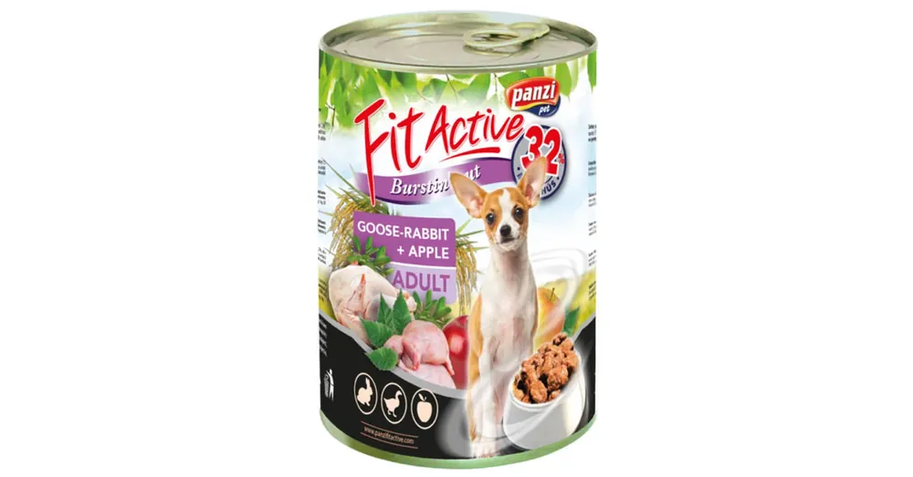 Legnépszerűbb Panzi FitActive Adult Dog Konzerv libával, nyúllal és almával 415gr